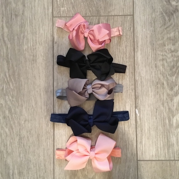 NEW baby girl hair bow headbands lot 5 bundle - Picture 1 of 1